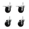 Service Caster 35 Inch Soft Rubber Swivel 58 Inch Threaded Stem Caster Set 2 Total Lock Brakes SCC-TSTTL20S3514-SRS-58212-2-S-2 - alternate 1